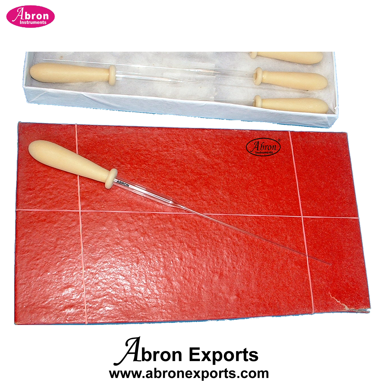 Pasteur Pipette Dropper Glass 3ml With Rubber Teat long 10pc x 1- Packs Abron AB-560G
